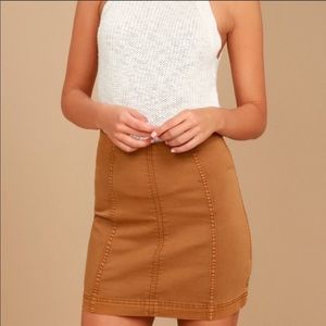 Free people camel mini skirt